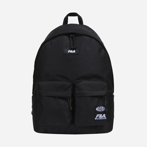 Fila Two Pocket Round Backpacks - Black,NZ 634-5286